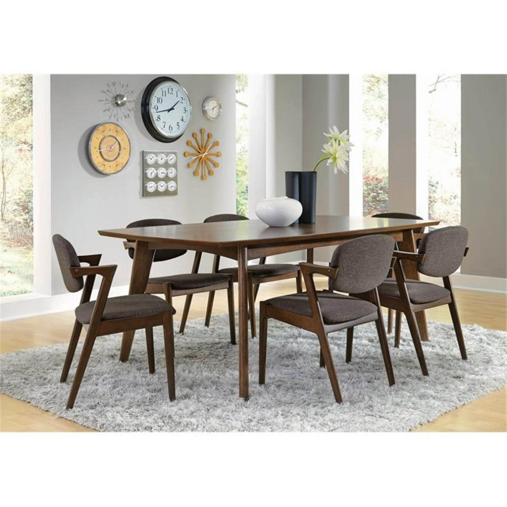 Coaster Malone 7-piece Rectangular Wood Dining Set Dark Walnut and Gray