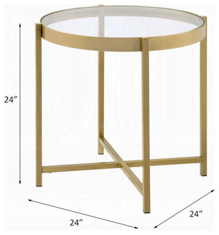 Charrot End Table, Gold Finish