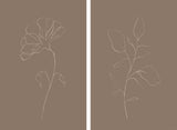 Leaves and Flower Diptych, 2-Piece Set, 8x12 Panels