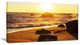 "Glowing Waters of Seashore" Modern Beach Canvas Art Print, 32"x16"
