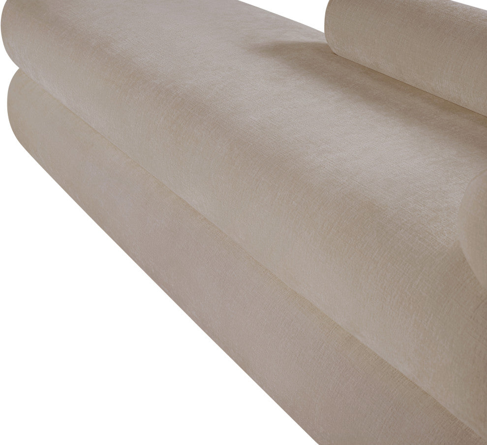 Kennedy Upholstered Bench, Beige, Chenille Fabric