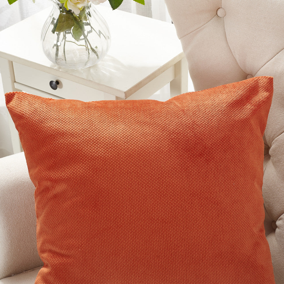 Milliken Plush Pillow Shell 2 Piece Set, Burnt Orange, 20" X 20"