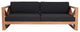 Anguilla Waterproof Fabric Upholstered Outdoor Sofa, Black