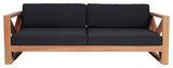Anguilla Waterproof Fabric Upholstered Outdoor Sofa, Black