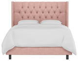 Monarch Queen Tufted Wingback Bed, Zuma Rosequartz