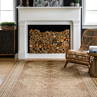 Nuloom Ranya Tribal Indoor/Outdoor Contemporary Area Rug, Light Brown 4'x6'