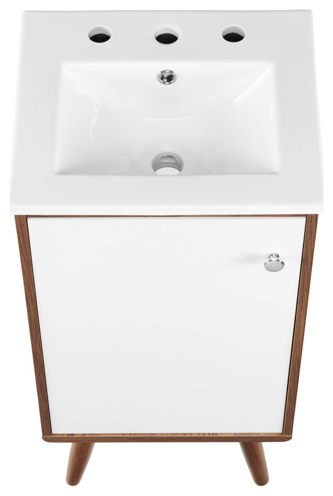 Transmit 18" Bathroom Vanity-Walnut White