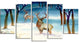 "Amazing Winter Forest With Deer" Landscape Wall Art, 5 Panels, 60"x32"