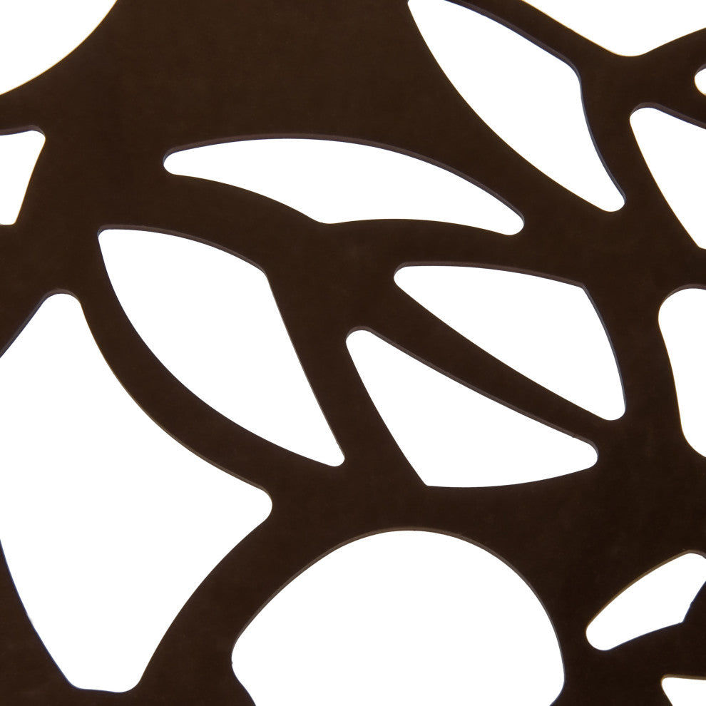 Leisuremod Devon 5-Piece Aluminum Dining Set With Table and 4 Armchairs, Brown