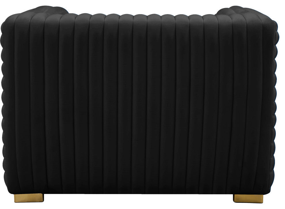 Ravish Velvet Upholstered Chair, Black, Chair