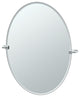 Bleu 32" Frameless Oval Mirror, Satin Nickel