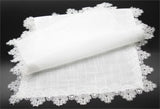 Victorian Lace Trim Table Runner, White, 16"x36"