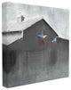 Southern Barn With Americana Star Painting Canvas Wall Art, 24"x24"