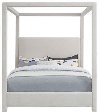 Emerson Upholstered Bed, Cream, King, Linen Textured Fabric
