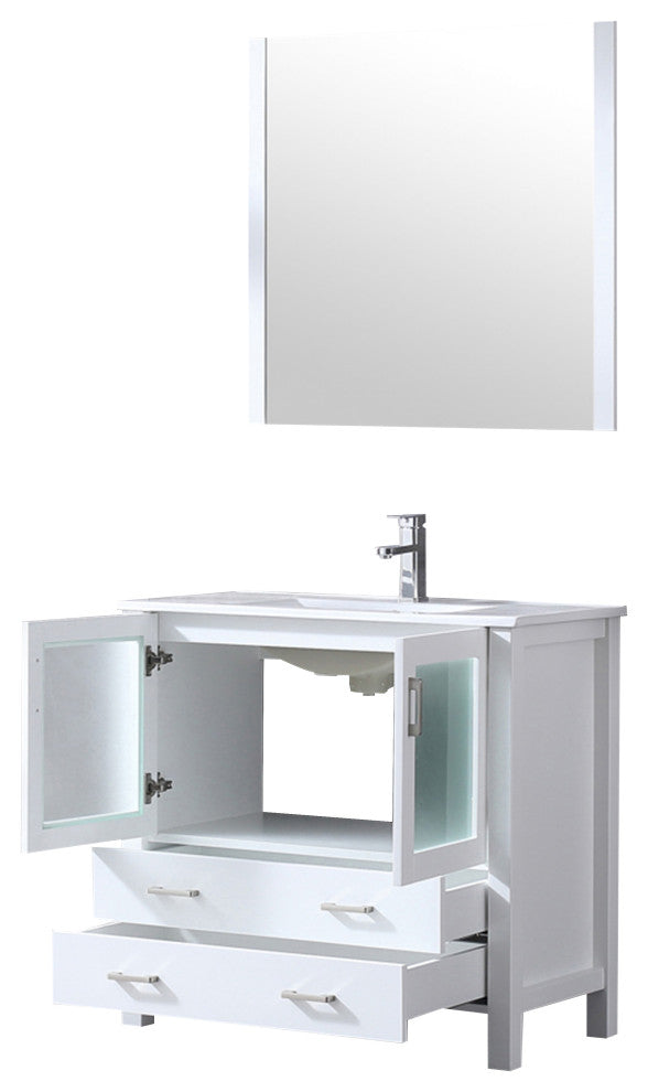 Volez Transitional White 36" Single Vanity Set