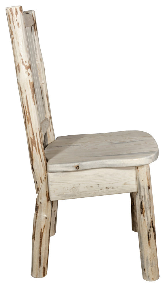 Montana Collection Side Chair Bear Design, Ready to Finish, Bronc Design, Lacque