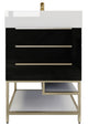Madison 24" Freestanding Vanity with Reinforced Acrylic Sink, High Gloss Black