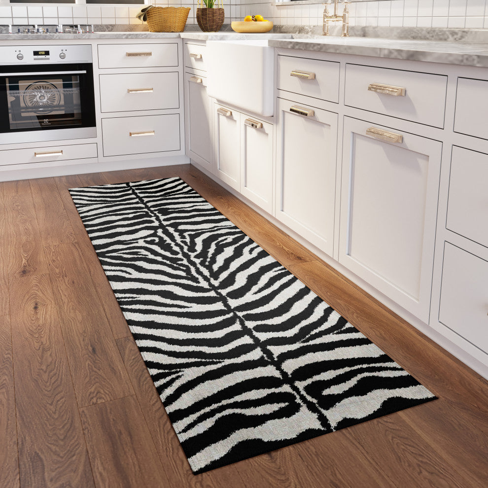 Indoor/Outdoor Mali ML1 Ivory Machine Washable 2'3" x 12' Runner Rug