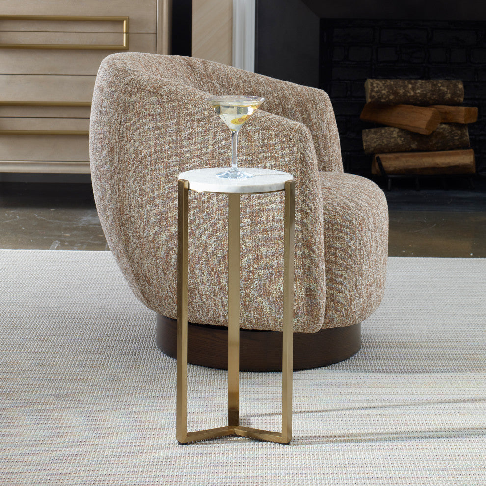 Uttermost Pietra Carrara Marble Drink Table