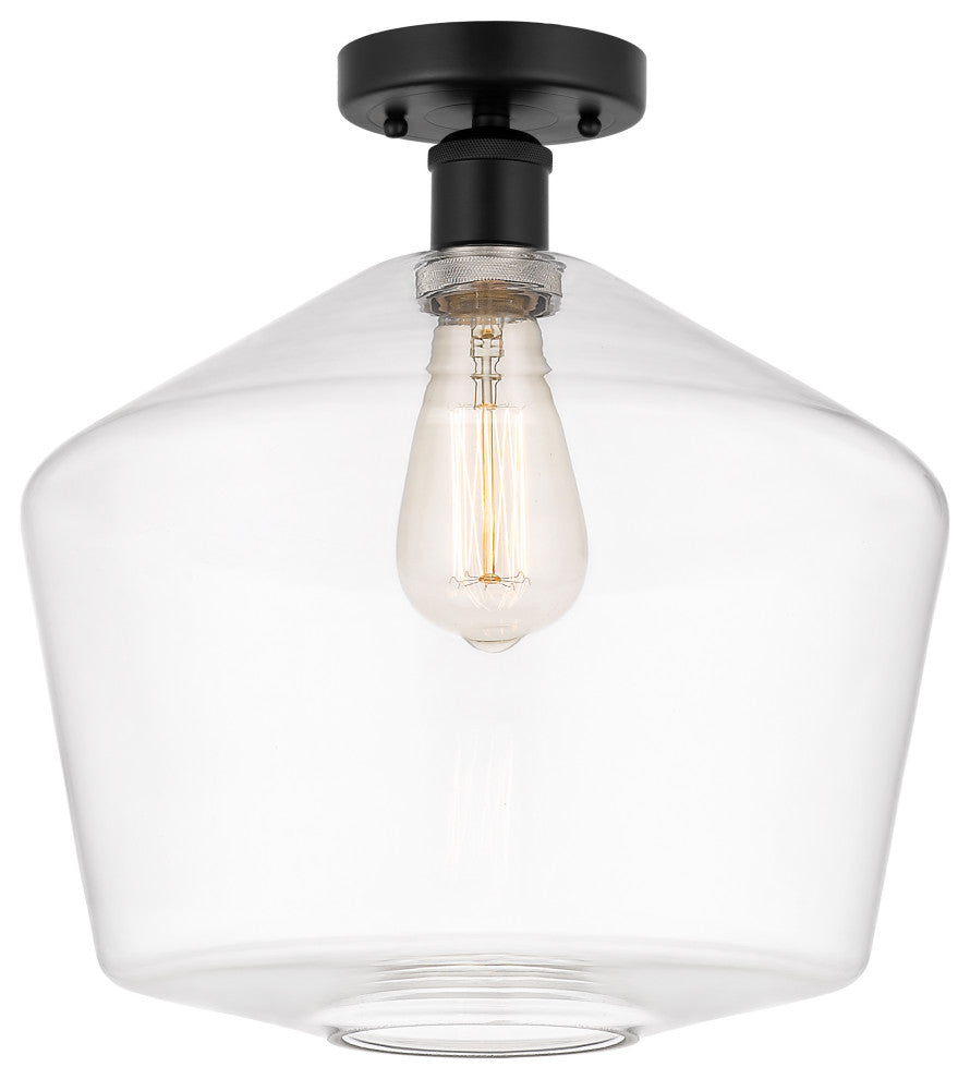 Innovations 616-1F-BK-G652-12 Cindyrella 1 Light Semi-Flush Mount, Matte Black