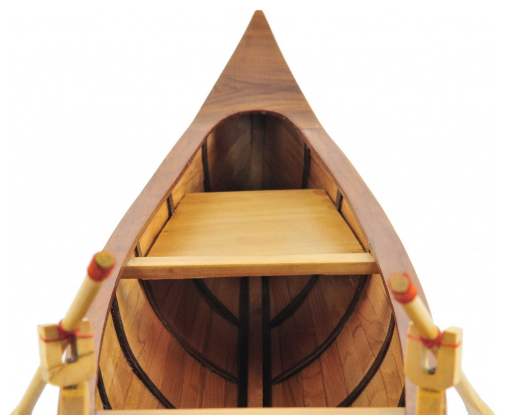 HomeRoots Indian Girl Canoe Boat Model Sculpture