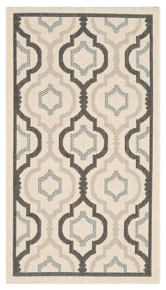 Safavieh Courtyard Cy7938-256A18 Beige, Black Area Rug, 2'0" X 3'7"