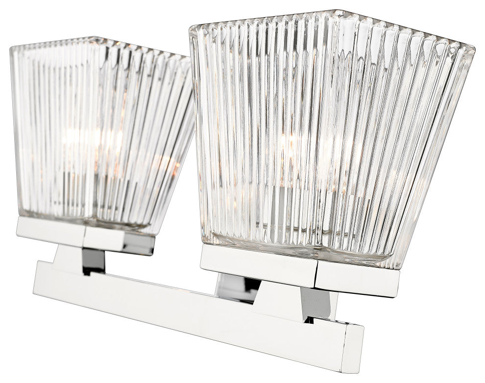 Zlite 1936-2V-CH 2-Light Vanity, Clear