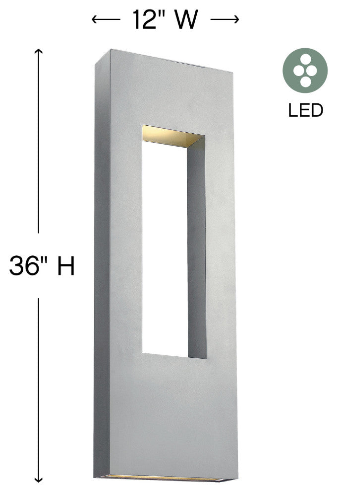 Hinkley Atlantis Extra Large Wall Mount Lantern, Titanium