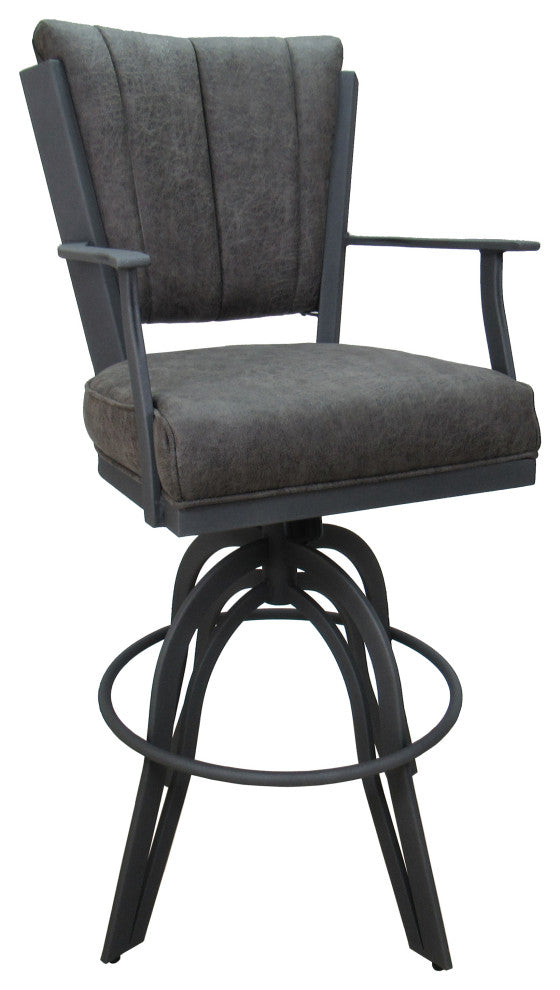 Montana Swivel Tilt Metal 30" Bar Stool or Counter 26" on A Base, Northwest Elk, Gray, 26"