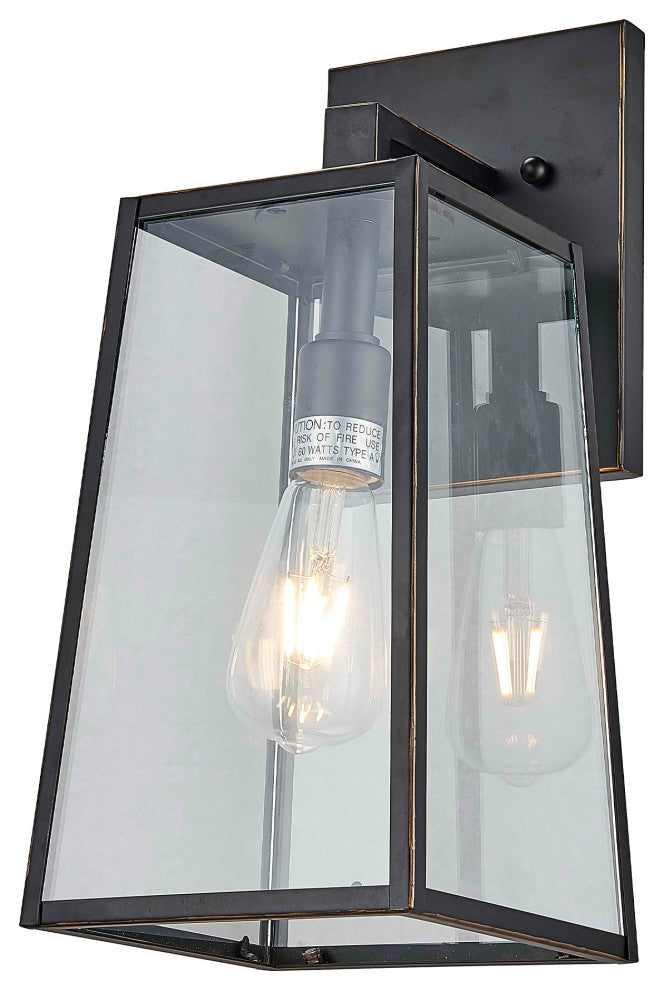 1-Light Outdoor Wall Lantern, Imperial Black, Medium