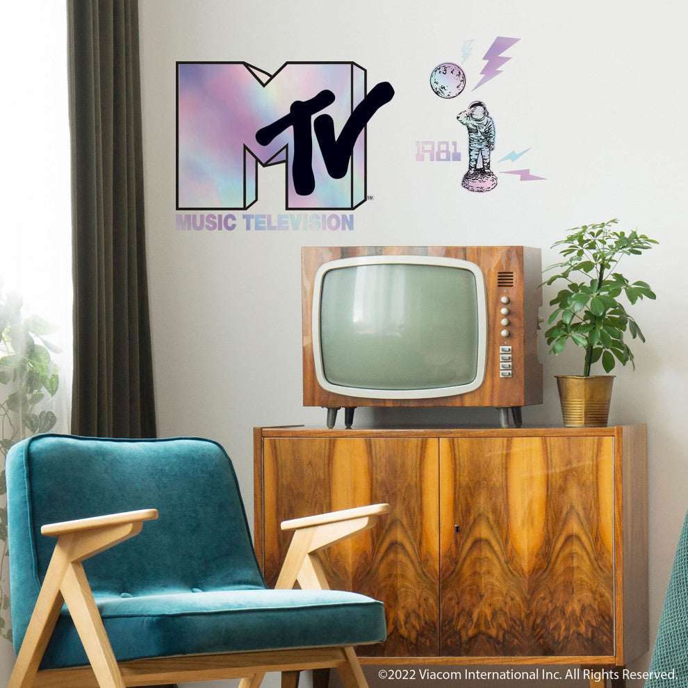 Mtv Holographic Peel And Stick Giant Wall Decals