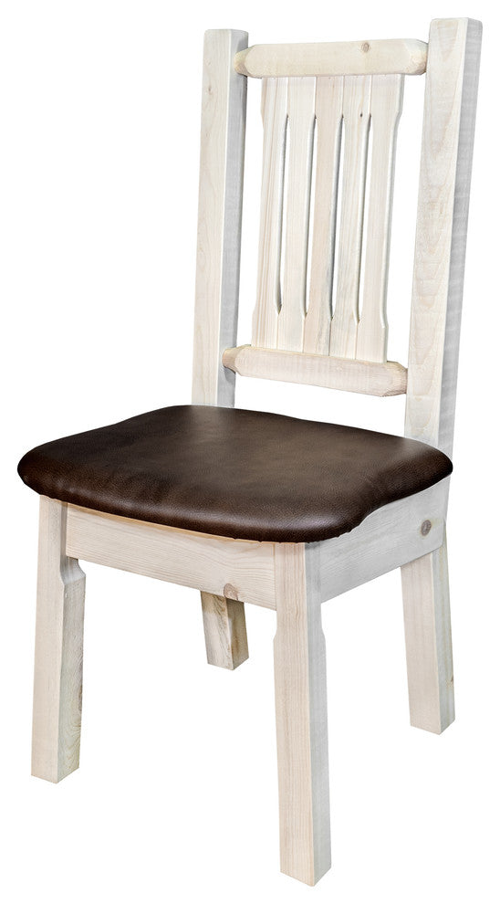 Side Chair, Ready to Finish With Upholstered Seat, Saddle Pattern