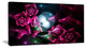 Pink Bouquet of Beautiful Roses, Oversized Abstract Canvas Art Print, 60x28