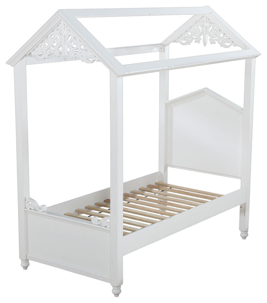 ACME Rapunzel Twin Bed, White