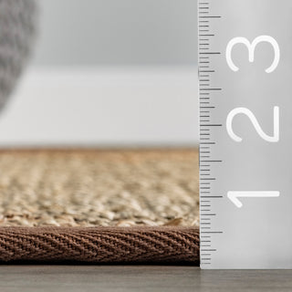 Nuloom Jute and Sisal Elijah Seagrass With Border Area Rug, Brown 5'x8'