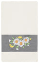 Linum Home Textiles Turkish Cotton Daisy Embellished Bath Towel, Cream