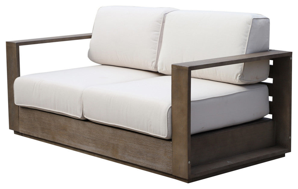 Benzara BM287825 Sofa, Burnt Brown Eucalyptus Wood Frame, Thick Cushioning