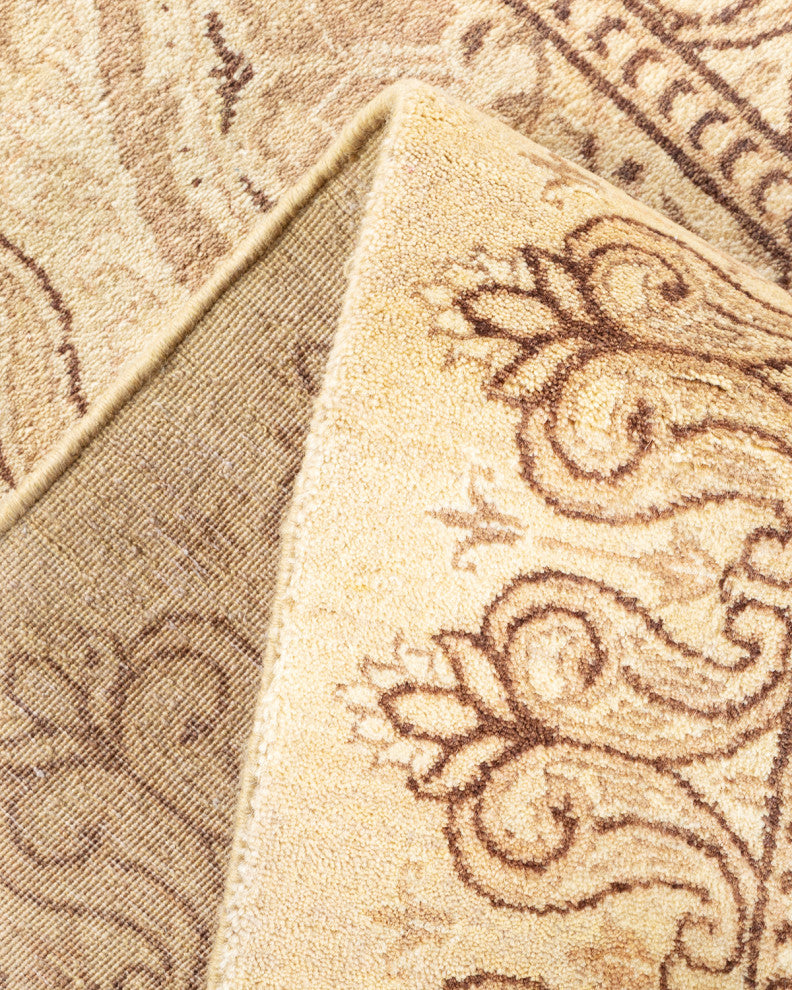 Dutta One-of-a-Kind Hand-Knotted Runner Ivory, 2'7"x12'4"