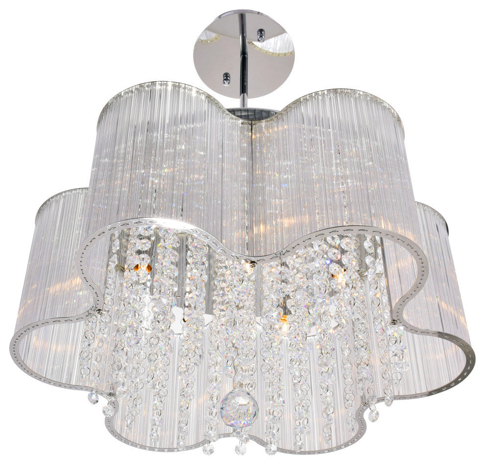 Spring Morning 7 Light Down Chandelier With Chrome Finish