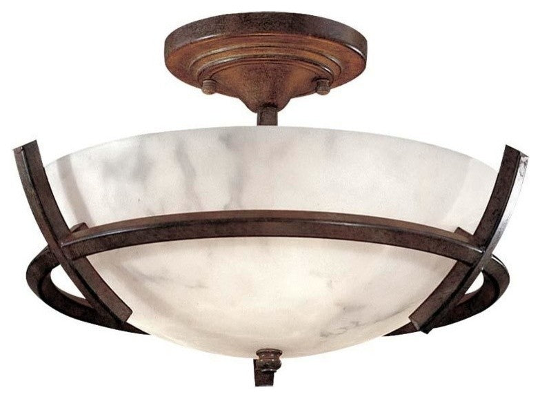 Minka-Lavery 687-14 3 Light Semi Flush Mount Calavera Nutmeg