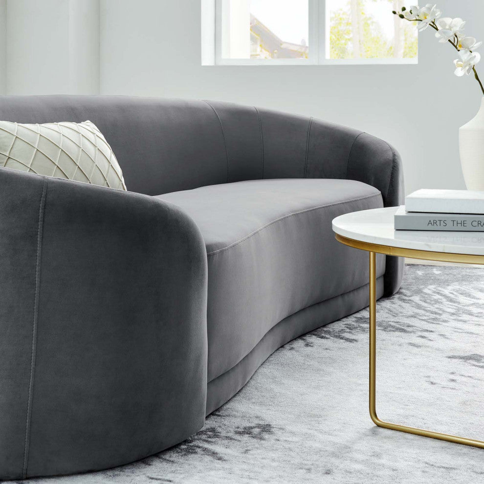 Contessa Performance Velvet Sofa, Gray