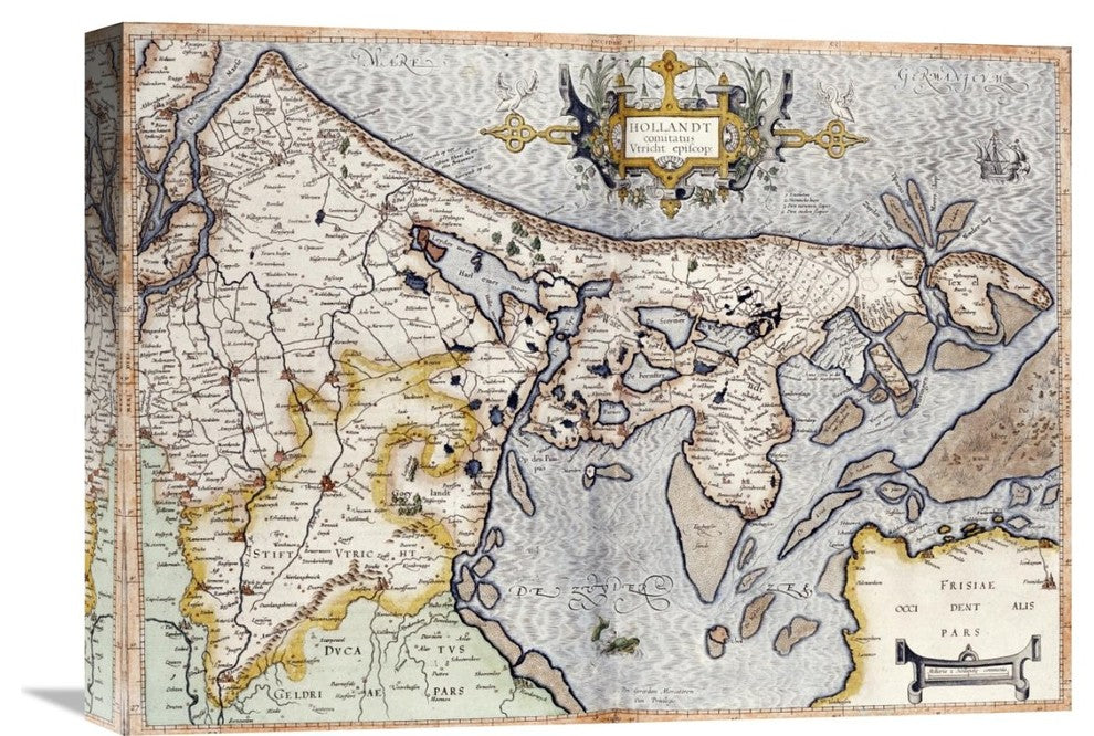 "Map of Holland" Artwork, 22" x 16"