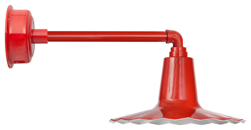 12" Iris LED Barn Light With Metropolitan Arm, Red