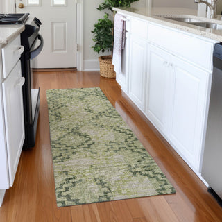Addison Premium Washable Mayfield AMF121 Green 2'3" x 7'6" Runner Rug