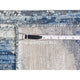 Blue and White Modern Hand Knotted Pure Silk and Textured Wool Rug, 6'1" x 9'1"