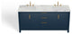 The Ezra Bathroom Vanity, Monarch Blue, 72", Double Sink, Freestanding