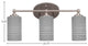 Capri 3-Light Bath Bar, Brushed Nickel/Gray Matrix
