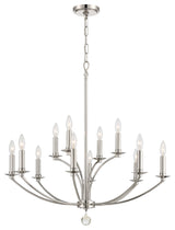 Mila 12-Light Polished Nickel Chandelier