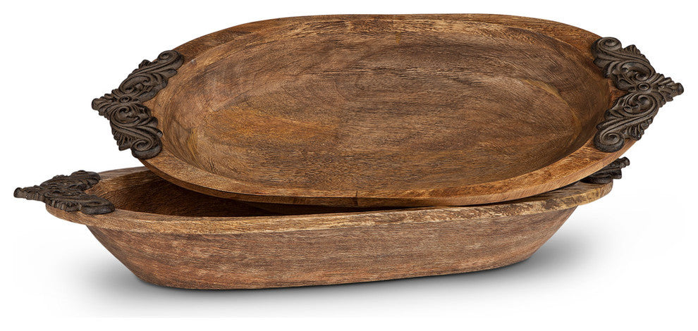 Heritage Collection Antiquity Oval Display Wood Bowl