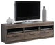 Benzara BM158724 Amiable TV Stand, Rustic Oak Brown